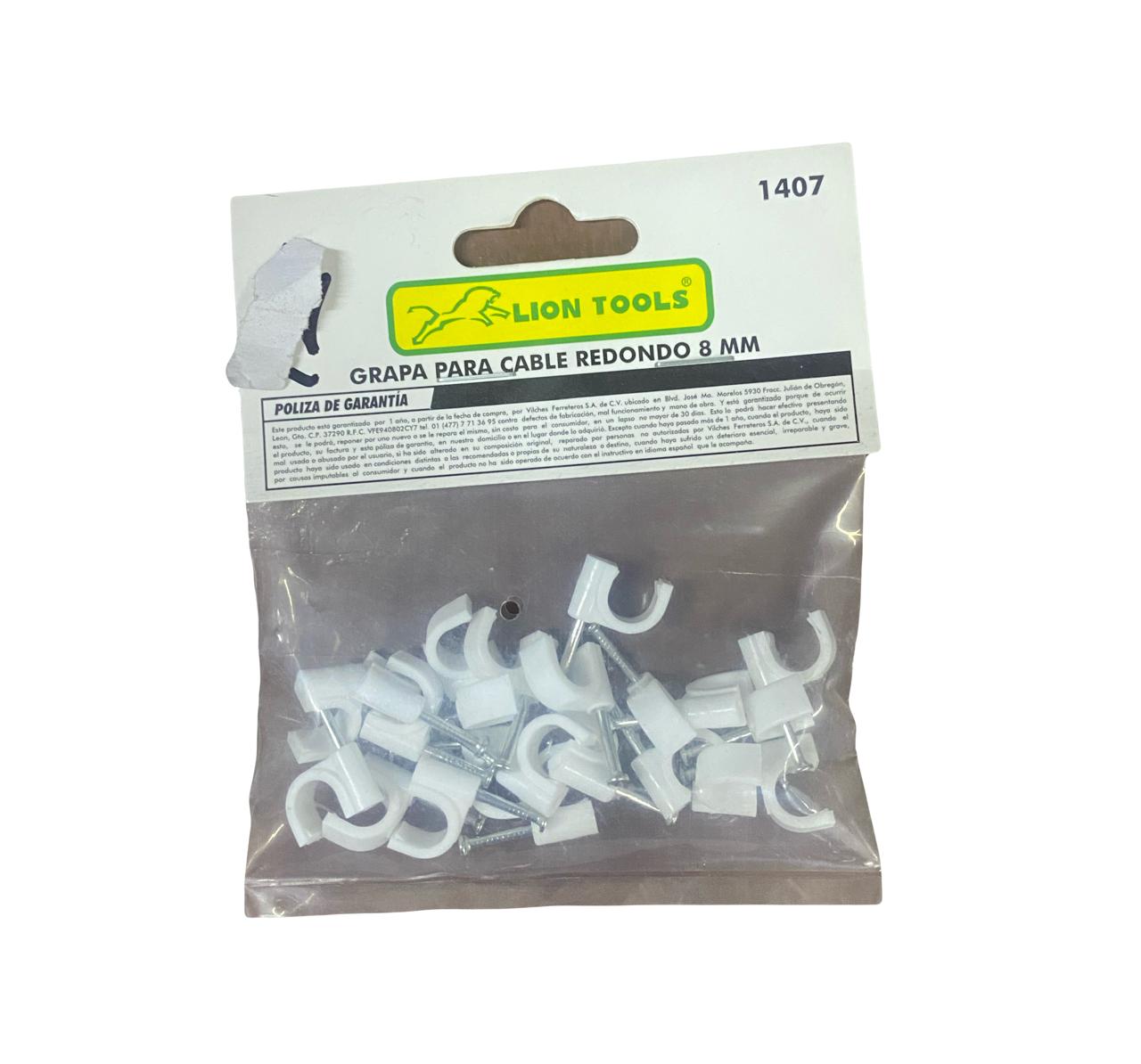 Grapa Para Cable 8mm 20pzas